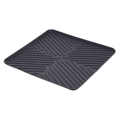 Diskmatta, med kanter, SQUARE DRAINING MAT 30,5 x 30.5 cm, Mörkgrå