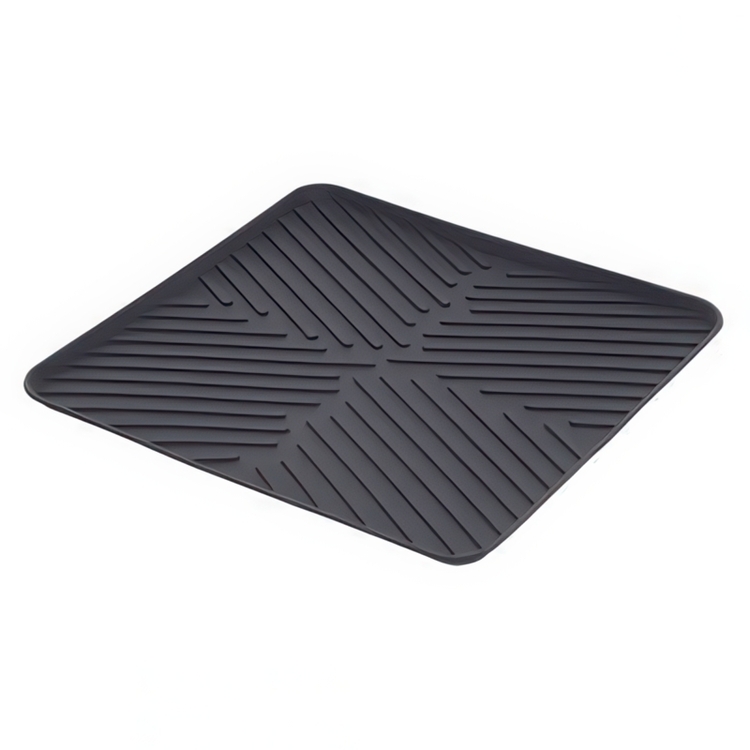 Diskmatta, med kanter, SQUARE DRAINING MAT 30,5 x 30.5 cm, Mörkgrå
