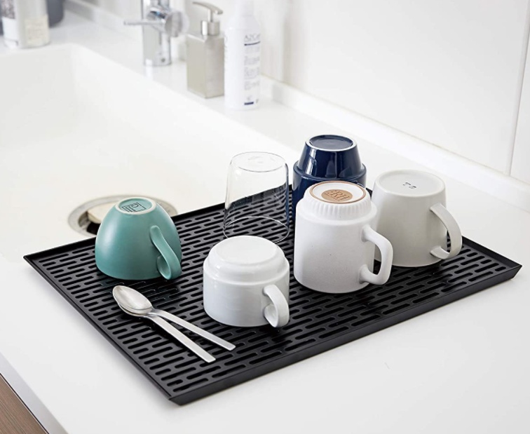 Diskunderlägg, TOWER SINK SIDE,  42,5 × 31 × H 1,5 cm, Yamazaki, Svart