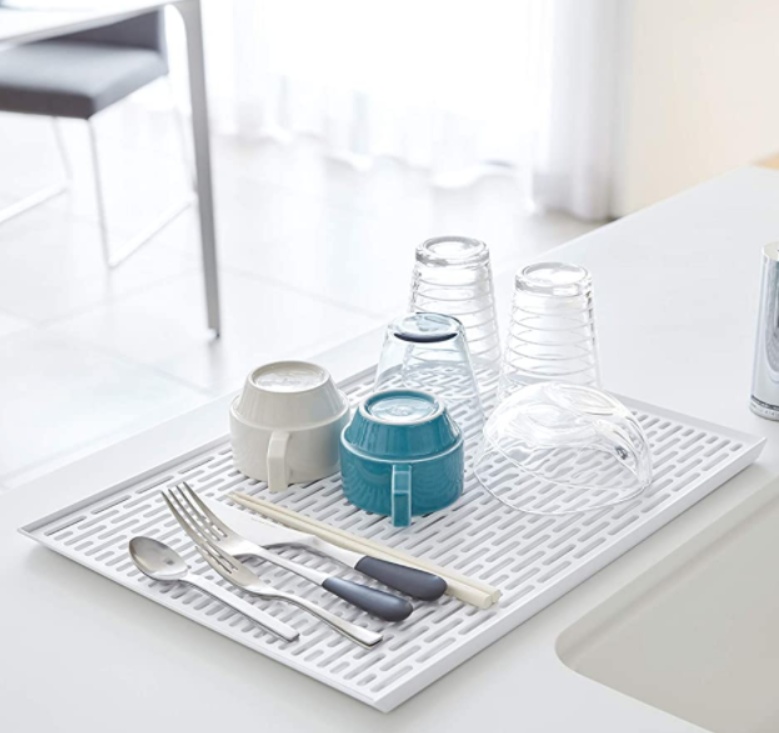 Diskunderlägg, TOWER SINK SIDE,  42,5 × 31 × H 1,5 cm, Yamazaki, Vit