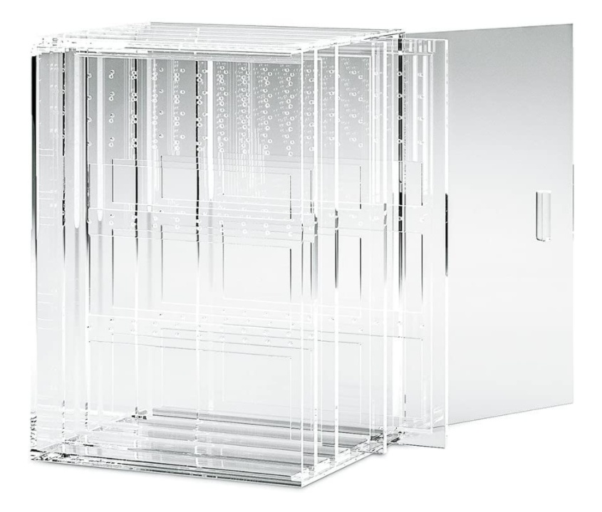 Display för 120 par örhängen, ARTEAGA LARGE BOX, 14 x15,5 x H 23,5 cm, Klar