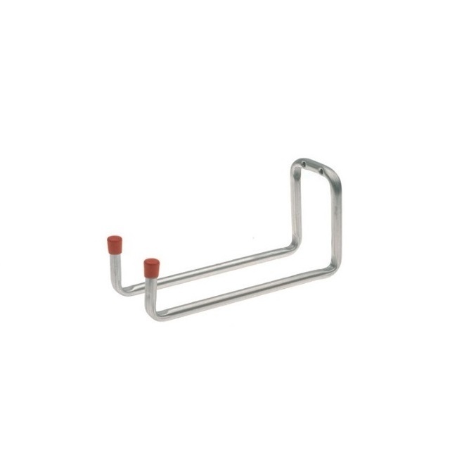 Dubbel Redskapskrok, Böjd, 17cm, HABO 8528, Silver / Röd
