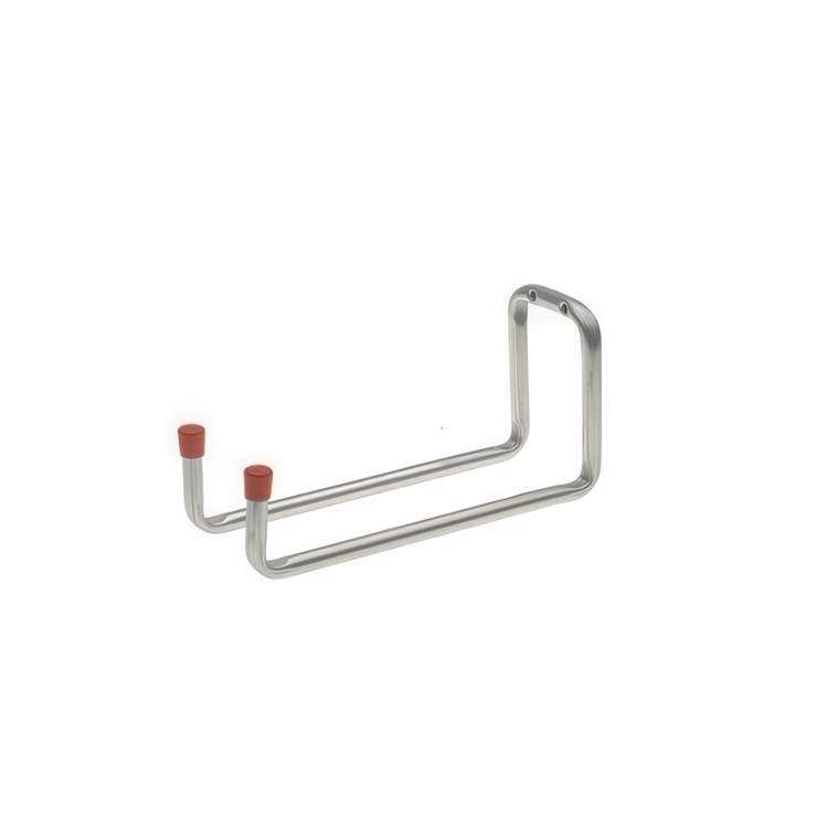 Dubbel Redskapskrok, Böjd, 17cm, HABO 8528, Silver / Röd