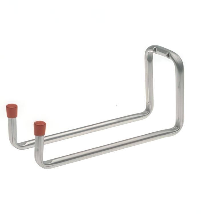 Dubbel Redskapskrok, Böjd, 25 cm, HABO 8529, Silver/ Röd
