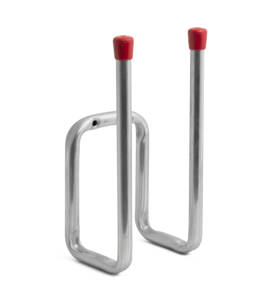Dubbel Redskapskrok, Böjd, HABO STÖVELHÅLLARE, Silver/ Röd