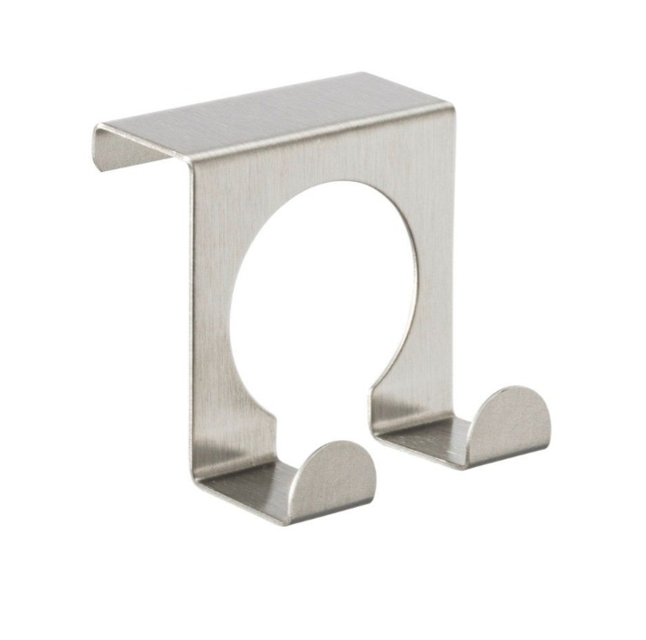 Dubbelkrok i metall för skåpdörr, 2 cm, DOPPELHAKEN, Silver