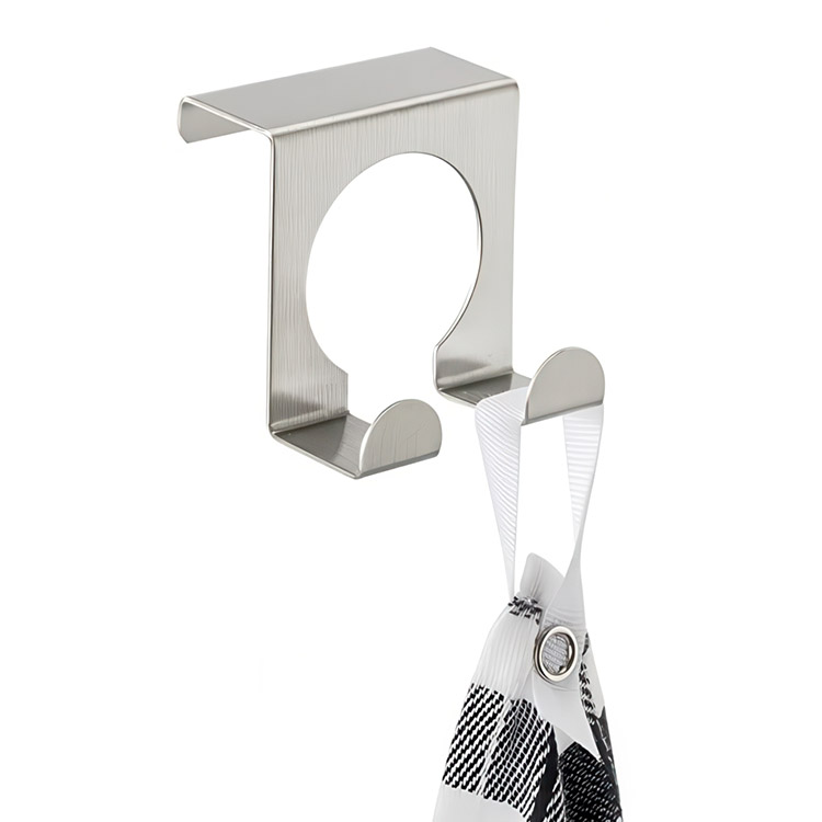 Dubbelkrok i metall för skåpdörr, 2 cm, DOPPELHAKEN, Silver