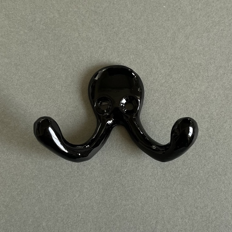 Dubbelkrok i metall, EXMEZ, 6,5 cm, Svart