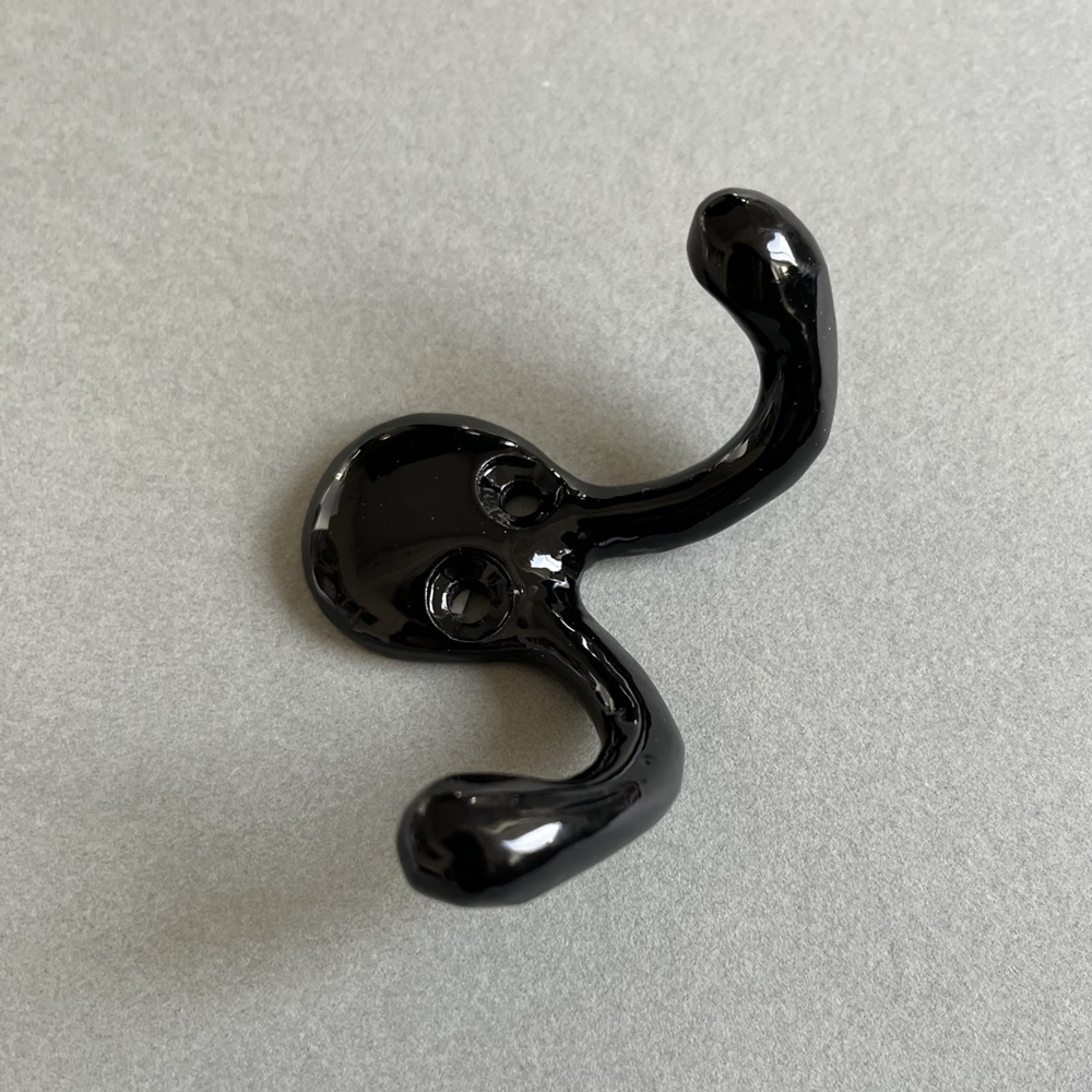 Dubbelkrok i metall, EXMEZ, 6,5 cm, Svart