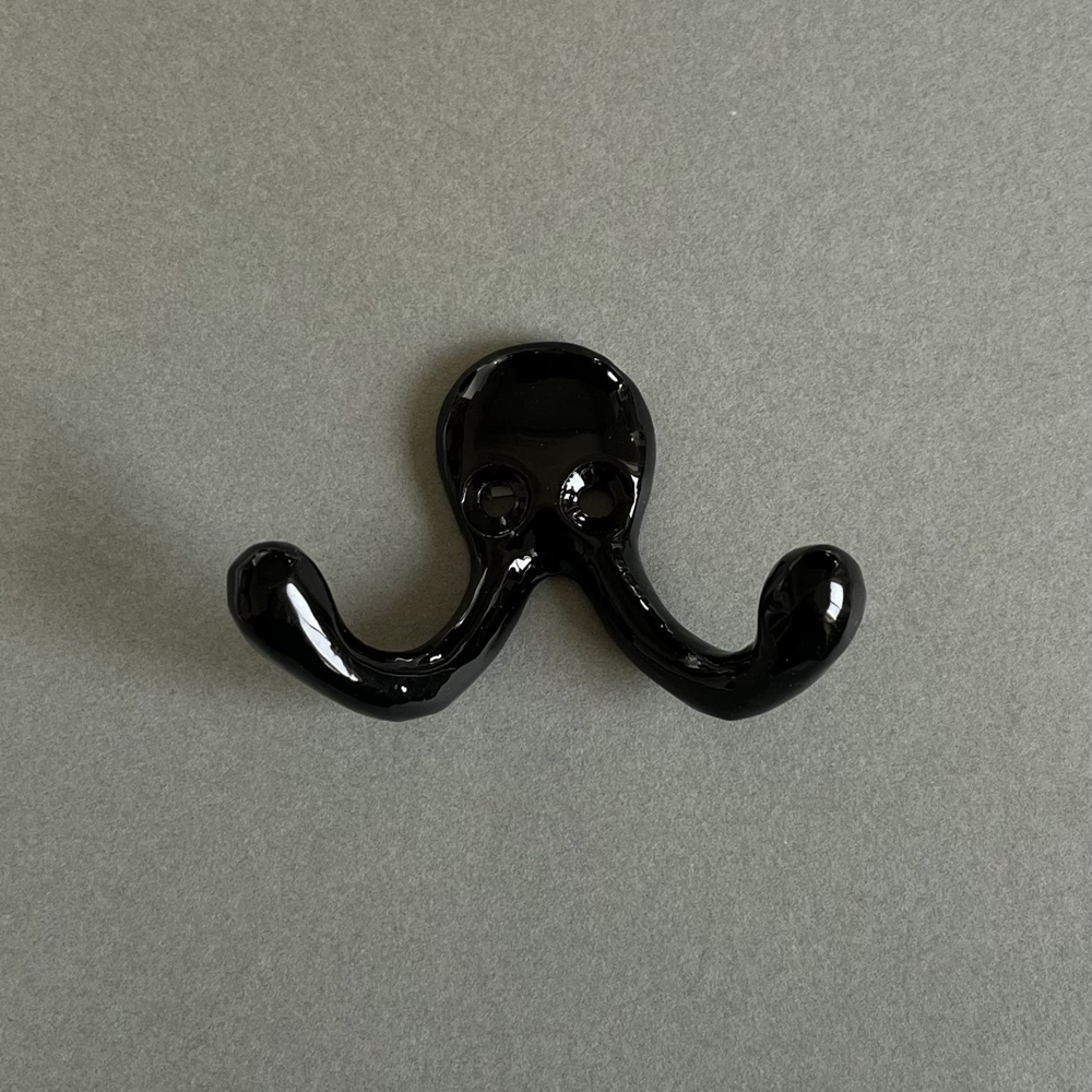 Dubbelkrok i metall, EXMEZ, 6,5 cm, Svart