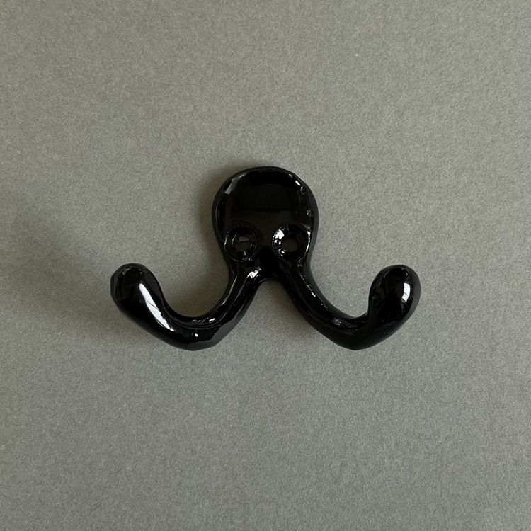 Dubbelkrok i metall, EXMEZ, 6,5 cm, Svart