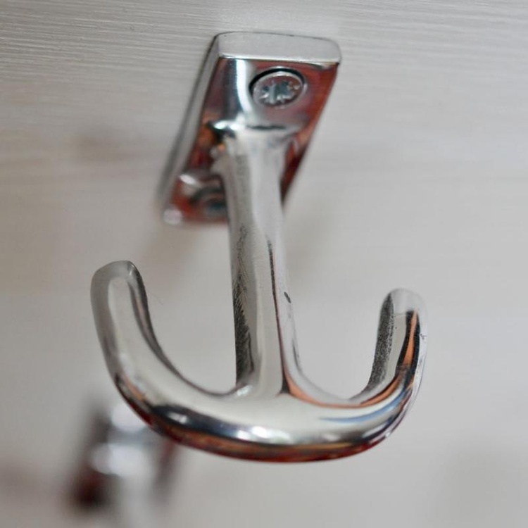 Dubbelkrok till hatthylla, ANKARE, Exmez, Aluminium