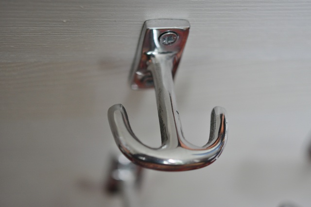 Dubbelkrok till hatthylla, ANKARE, Exmez, Aluminium