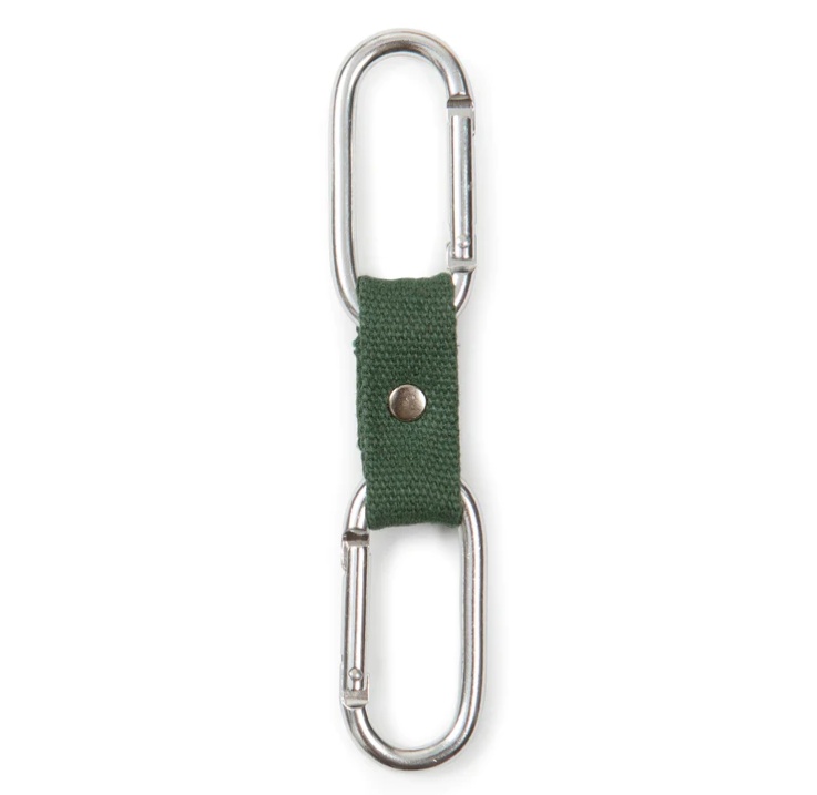 Dubbla karbinhakar, Ihopkopplade, DUAL-CLIP BUDDY, Kikkerland, Silver / Grön