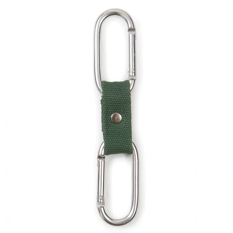 Dubbla karbinhakar, Ihopkopplade, DUAL-CLIP BUDDY, Kikkerland, Silver / Grön