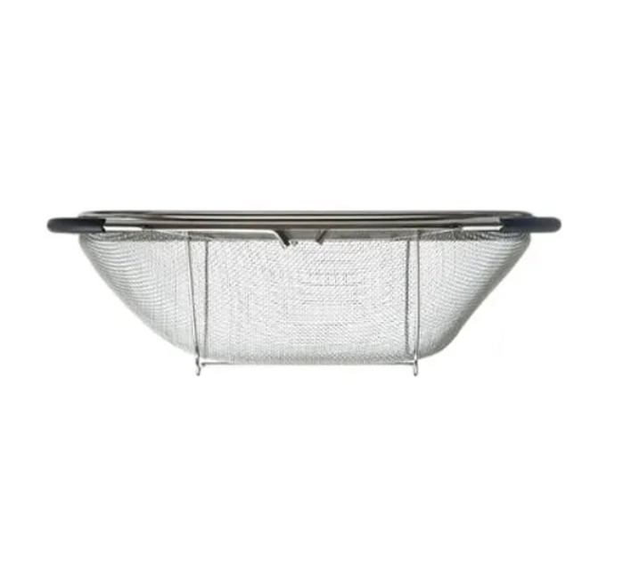 Durkslag, Över diskho, Finmaskig, STEEL STRAINER, 37 x 23 x H 12 cm, Silver