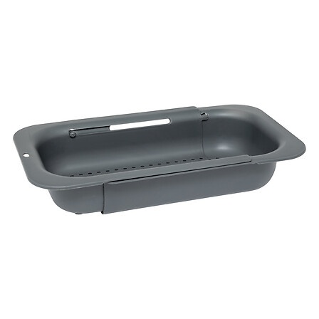 Durkslag, Över diskho, SINK COLANDER, 34,4~ 47,8 x 20 x H 6,5 cm, Mörkgrå
