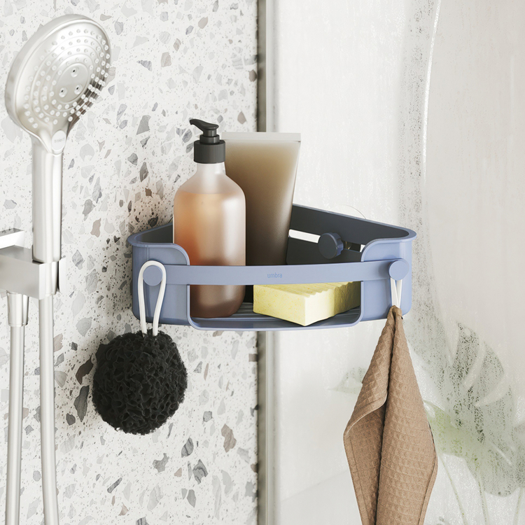 Duschkorg för hörn, Självhäftande, UMBRA FLEX ADHESIVE, 19 x 30 x H 8