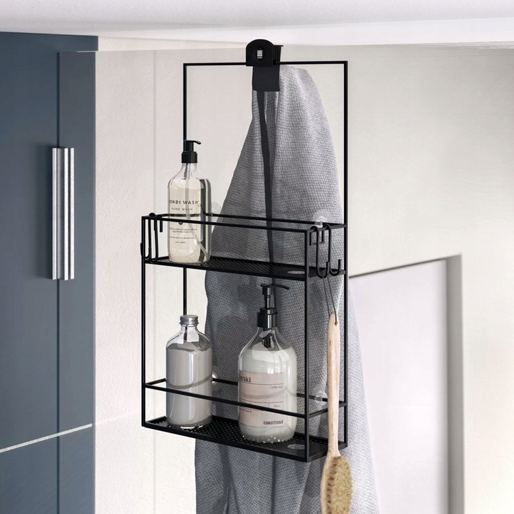 Duschkorg i metall, Över Duschvägg / Stång Två hyllor, CUBIKO CADDY, U