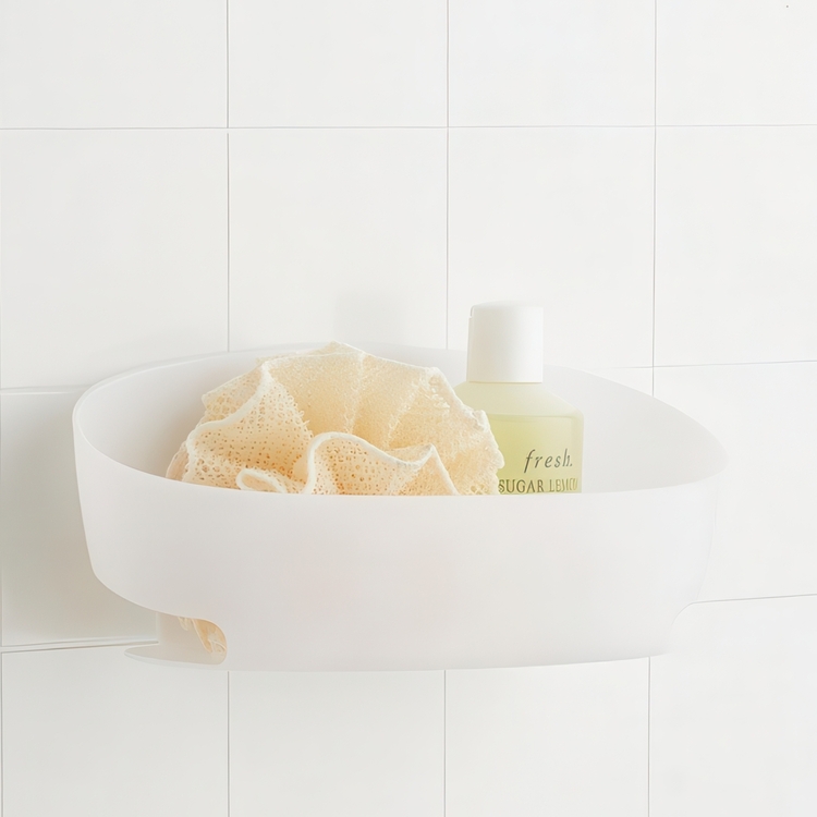 Duschkorg, Med Självhäftande remsor, COMMAND SHOWER CADDY, 30 x 11 x H12 cm, Frost- vit