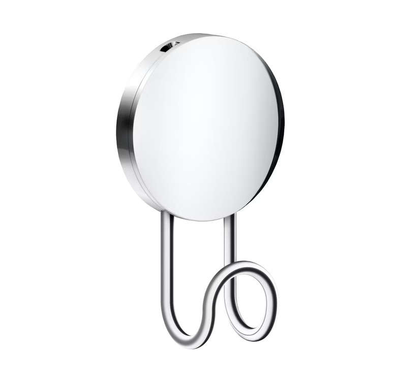 Enkelkrok, Självhäftande, LARGE TOWEL PUCK HOOK, 5,5 x H 9 cm, Krom