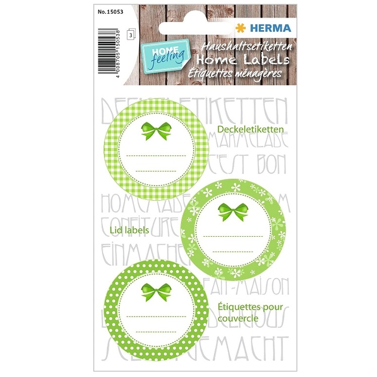 Etiketter för Lock, Runda, 9 st, LID LABELS, Ø 4,4 cm, Grön