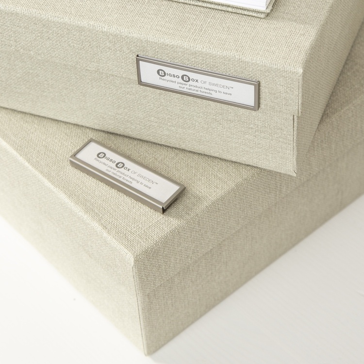 Etiketthållare i metall, 4 st, BIGSO HORIZONTAL LABEL HOLDER, 6,8 x H 2,3 cm, Soft gold