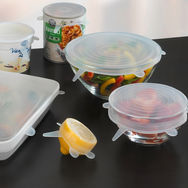 Silikonlockset för mat set med 6 delar, Transparent