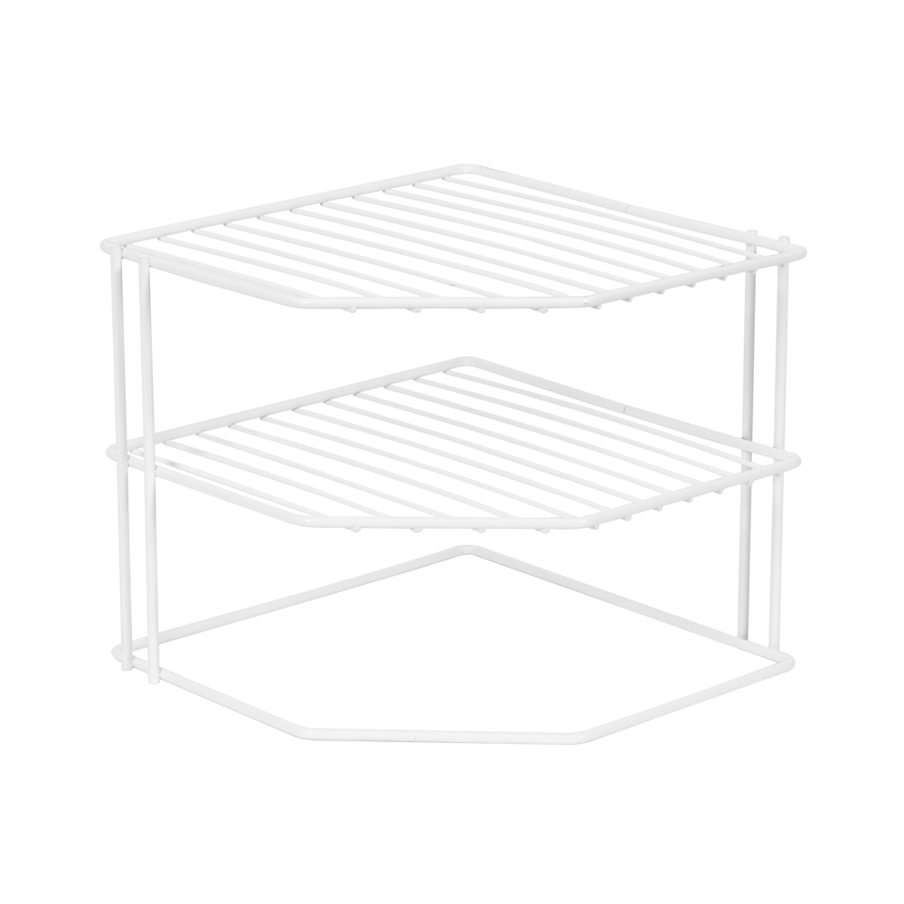 Extra hylla för hörn, med tre plan, CORNER SHELF, 24 x 23 x H 20,5 cm, Vit