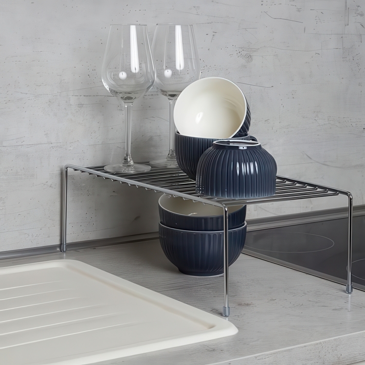 Extra hylla för skåp, PLATE RACK, 42,5 x 22 x H15 Silver