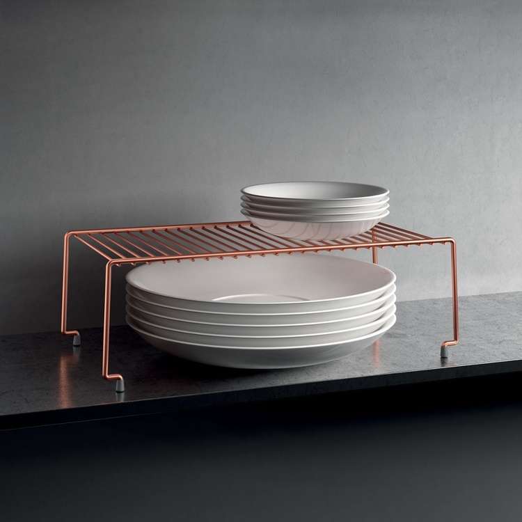 Extra hylla för skåp, Stapelbar, BROOKLYN, 47 x 23 x H 15 cm, Koppar