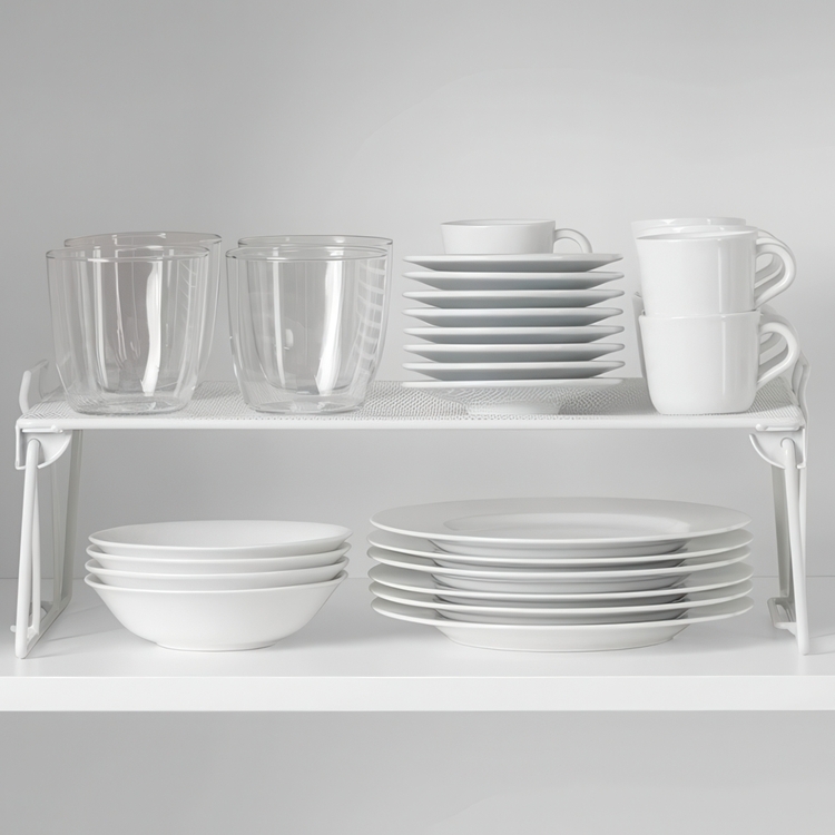 Extra hylla för skåp, Stapelbar, ESTANTE APILABLE, 41 x 25,5 x H 15 cm, Vit