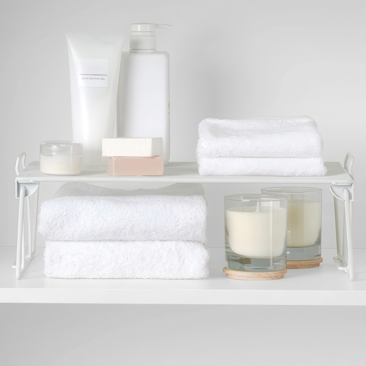 Extra hylla för skåp, Stapelbar, ESTANTE APILABLE, 41 x 25,5 x H 15 cm, Vit