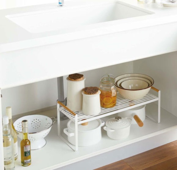 Extra hylla, Lång, TOSCA STORAGE RACK, 60 Ã— 22,5 Ã— H22 cm, Yamazaki, Vit