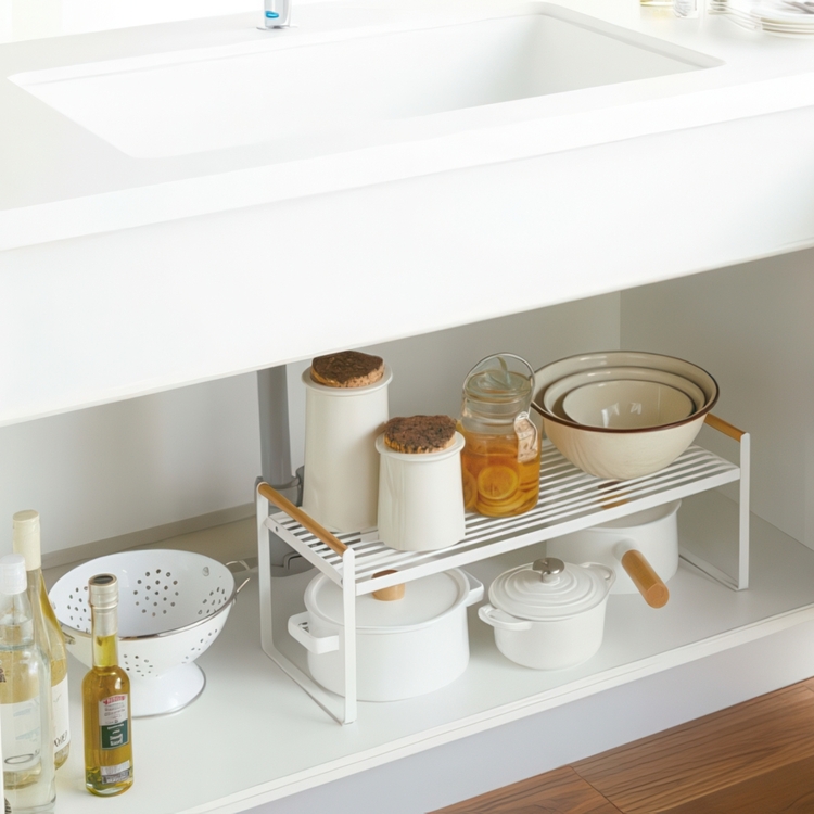 Extra hylla, Lång, TOSCA STORAGE RACK, 60 Ã— 22,5 Ã— H22 cm, Yamazaki, Vit