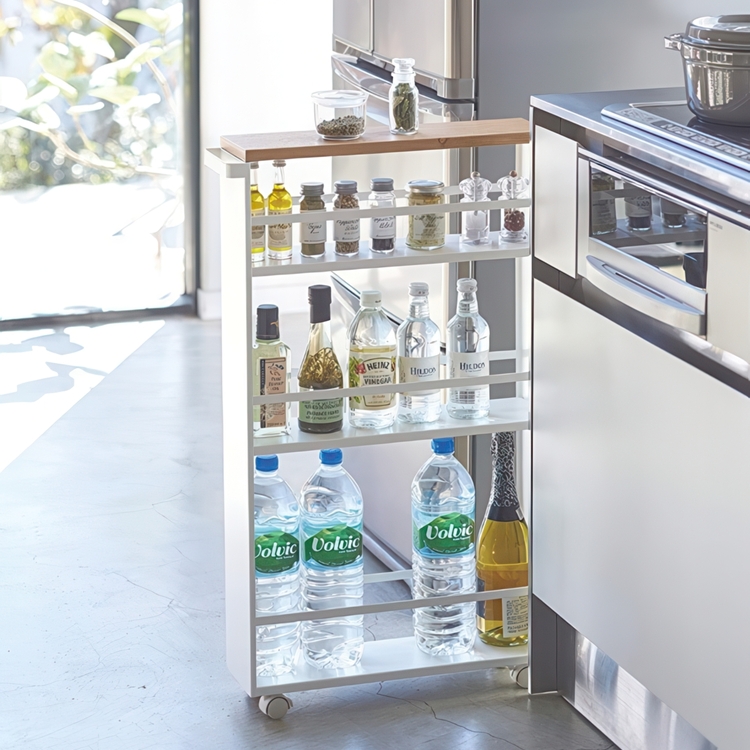 Extra smal förvaringsvagn, TOWER SLIM TROLLEY, 13 x 47,5 x H 80,5 cm, | Förvaring - Köksförvaring | Pryloteket