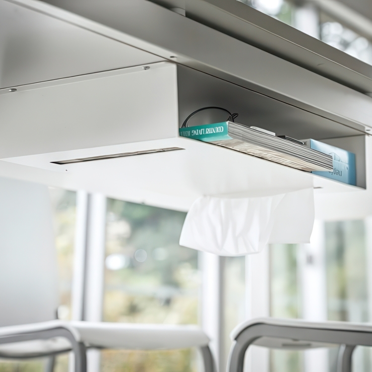 Extrahylla, under bord, TOWER UNDER-TABLE SHELF, 44 x 24,5 x H 7 cm, Vit