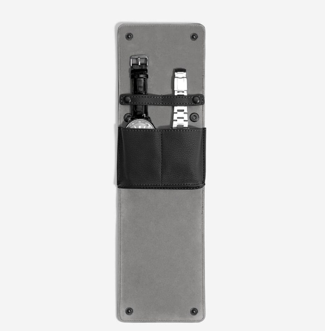 Fodral för 2 Klockor, STACKERS WATCH WRAP, 14,5 x 11 x 2,5 cm, Svart