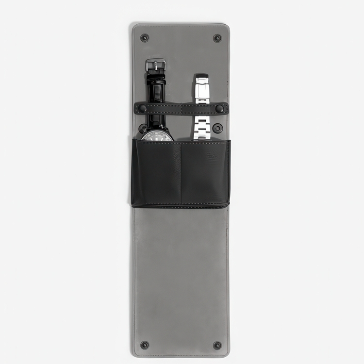 Fodral för 2 Klockor, STACKERS WATCH WRAP, 14,5 x 11 x 2,5 cm, Svart