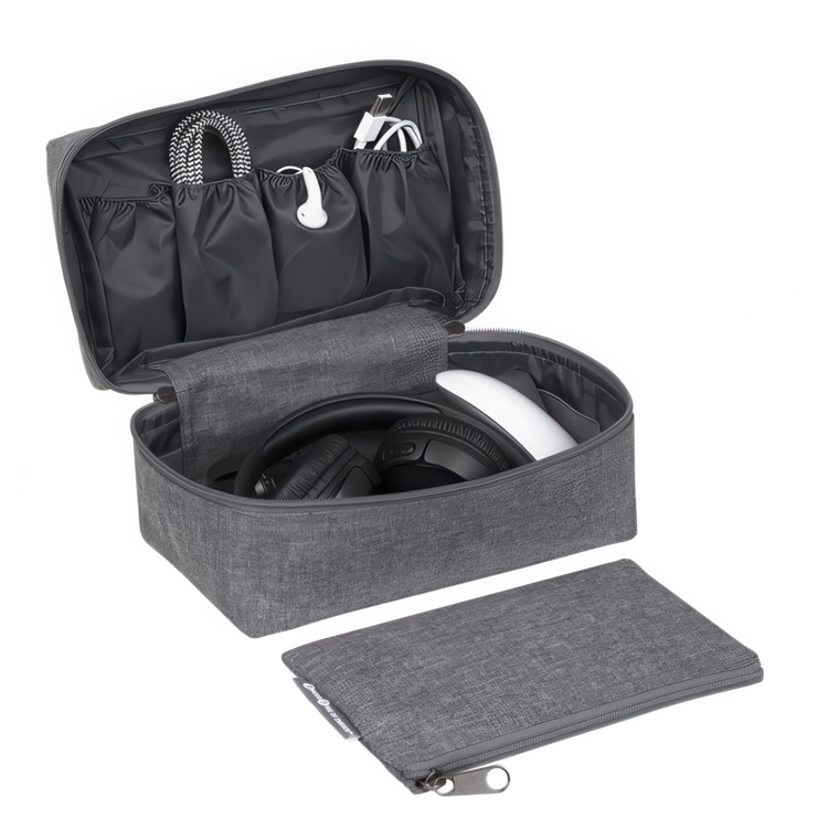 Fodral för accessoarer med extra etui, BIGSO ACCESSORIES ORGANIZER, Grå