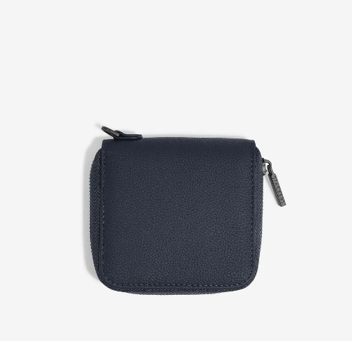 Fodral för smycken, STACKERS COMPACT JEWELLRY PURSE, 11 x 11 x 2,5 cm, Pebble Navy / Grå