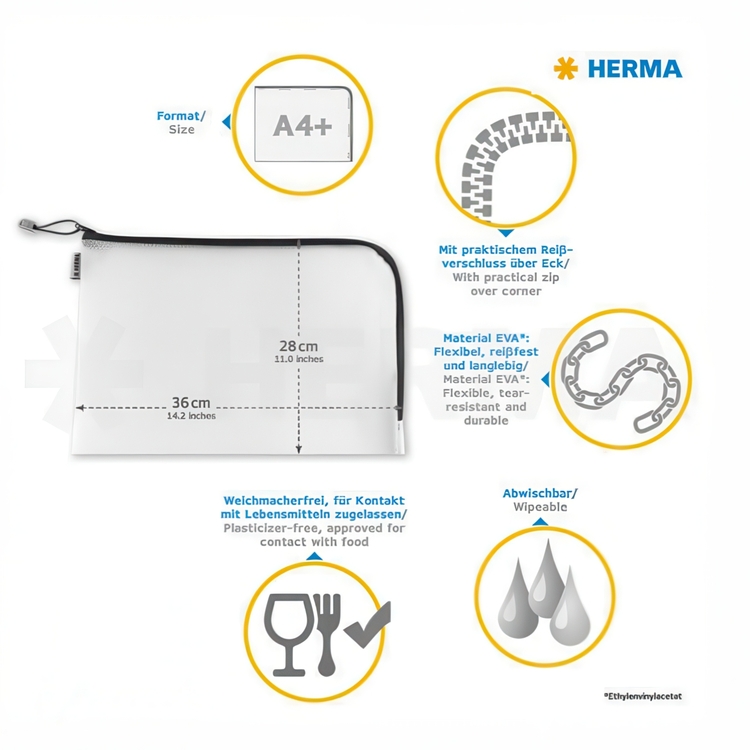 Fodral med dragkedja, UNIVERSAL BAG A4+, 36 x 28 cm