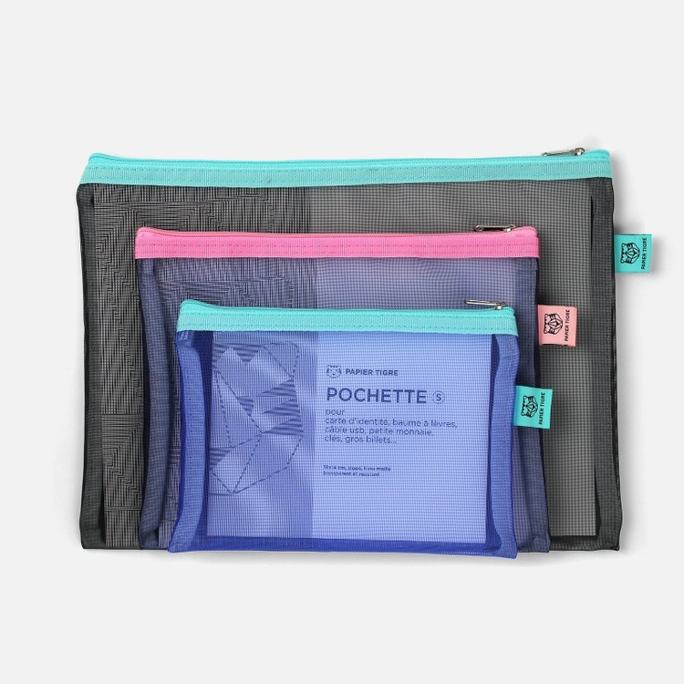 Fodral, PAPIER TIGRE SMALL MESH POCKET, 14 x 18 cm