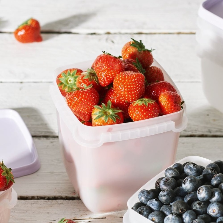 Frysburkar 1L, Stapelbara, 3 st, SMARTSTORE FROST, Vit / Lila