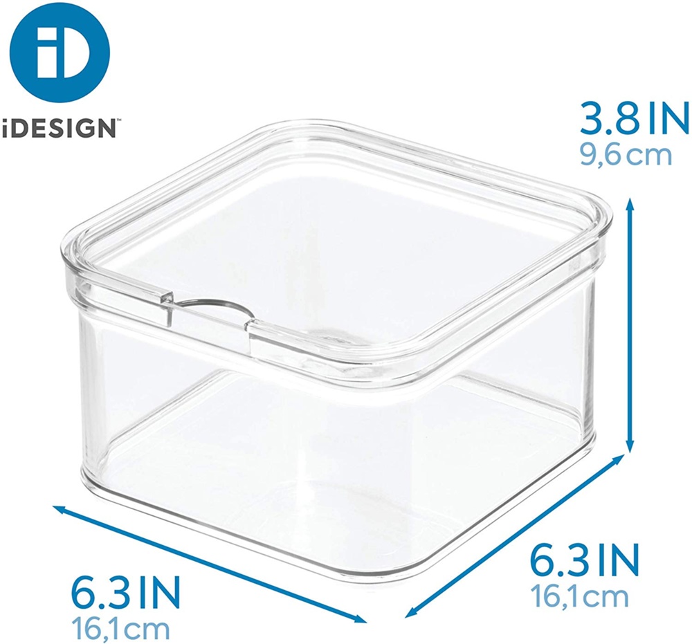 Fyrkantig låda, Stapelbar, CRISP, 15,2 x 15,2 x H 9,5 cm, Transparent