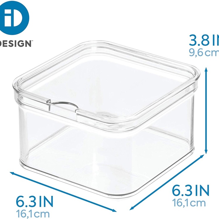 Fyrkantig låda, Stapelbar, CRISP, 15,2 x 15,2 x H 9,5 cm, Transparent