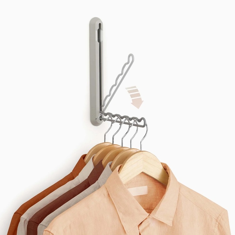 Fällbar hängare, ORDERLY HANGING RAIL, Joseph Joseph, Beige-grå