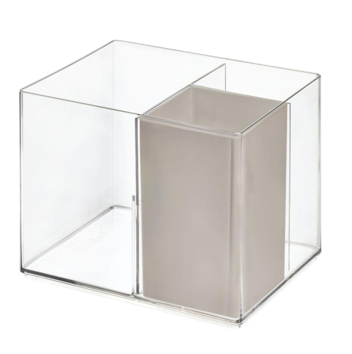 Förvaring av hårtork, THE HOME EDIT HAIR TOOL HOLDER, 13,3 x 17,1 x H 13,3 cm, Klar / Grå