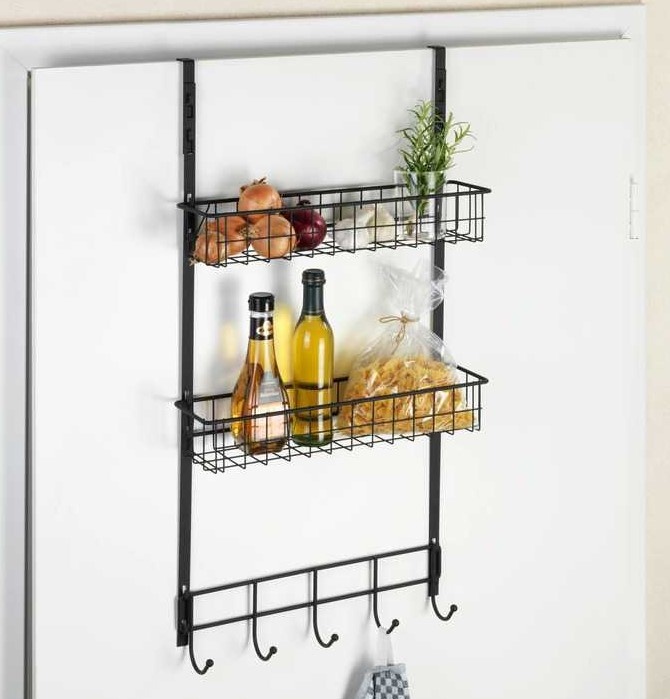 Förvaring på dörren, över dörr, OVER-DOOR ORGANIZER, 39 x 10 x H 75 cm, Svart