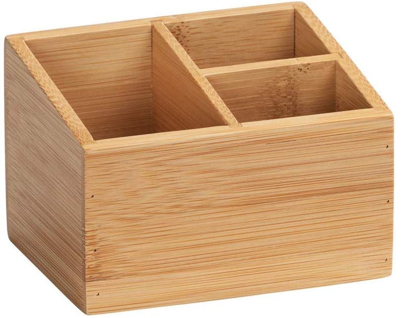 Förvaringsbox i Bambu 3 fack, TERRA, 12 x 9 x H 8,5 cm, Natur